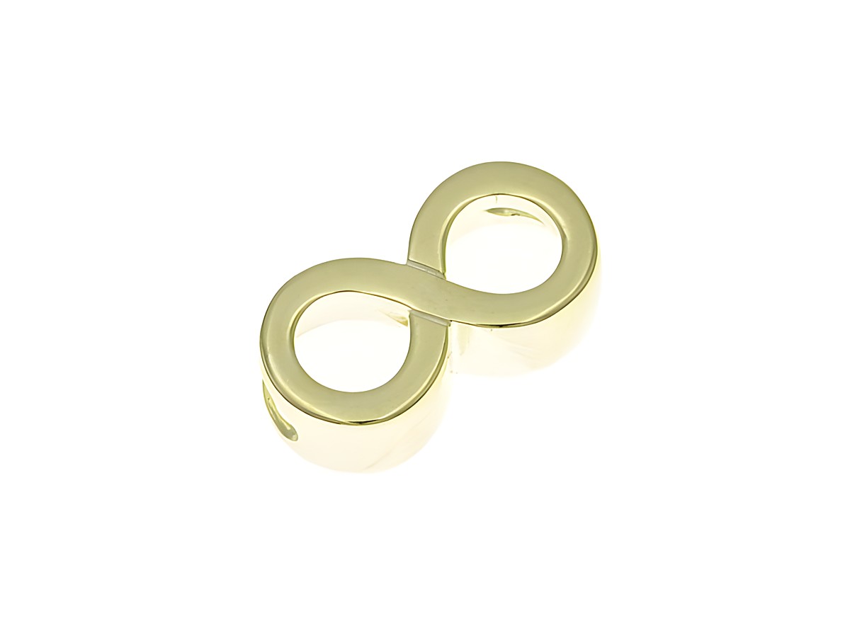 Anhänger aus vergoldetem Sterling Silber in Form des Unendlichkeitssymbols, poliert, elegant und zeitlos, hergestellt von Juwelier Harnisch, ideal für individuelle Schmuckstücke.
