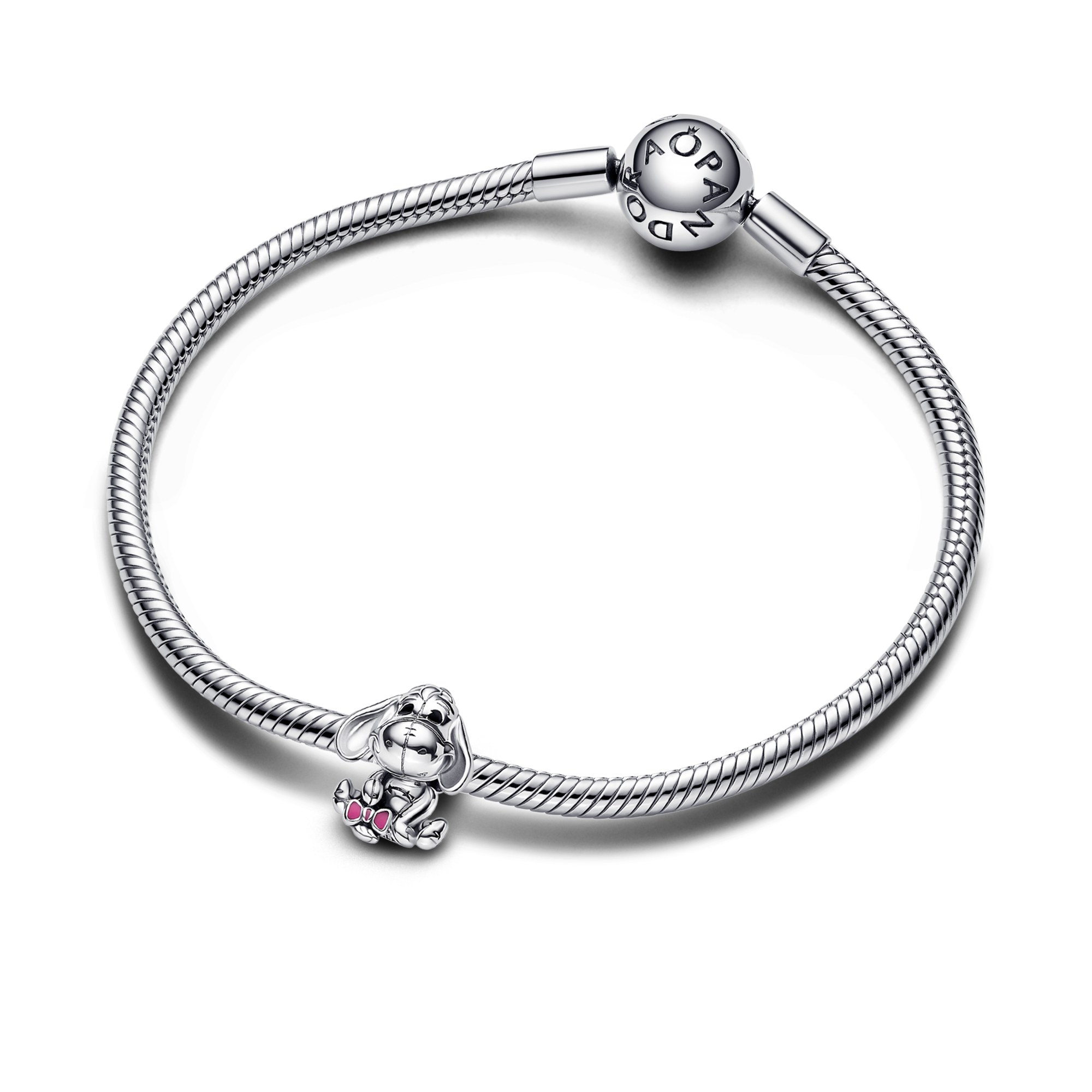 Pandora Disney Winnie Puuh I-Ah Charm - Sterling Silber + rosa + schwarze Emaille - Mehrfarbig – Ansicht 2