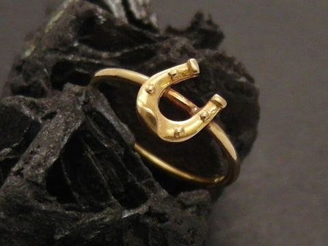 Goldring mit Hufeisen-Design aus Gold 333 in Größe 53, Hersteller Juwelier Harnisch, geeignet bis Größe 54. Ein elegantes Schmuckstück für Glücksbringer.