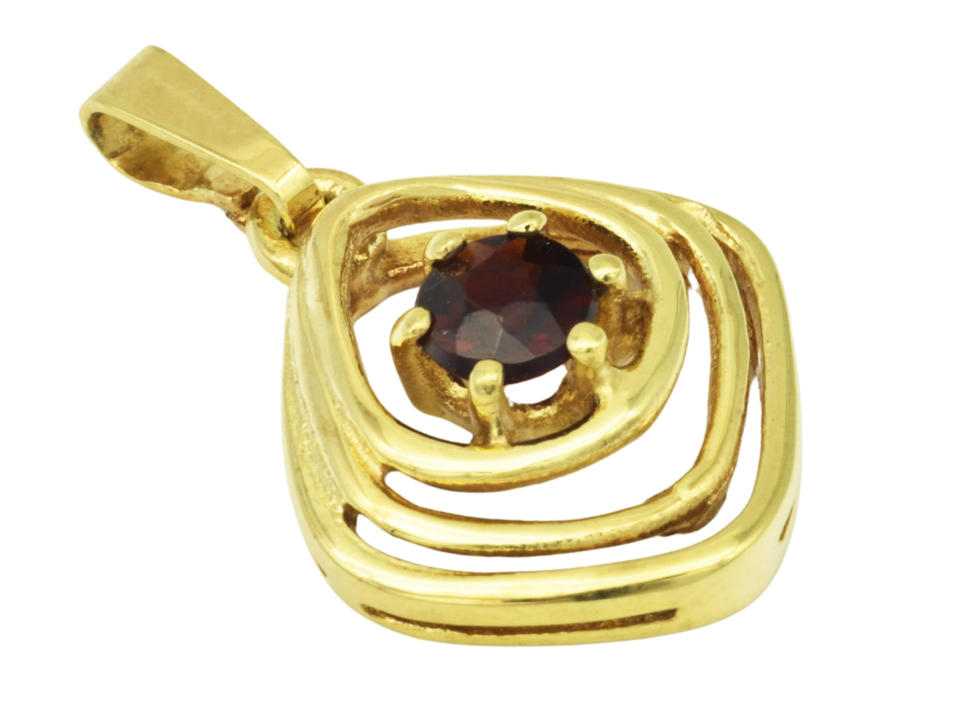 Anhänger Gold Granat - Gelbgold poliert - Granat Rot