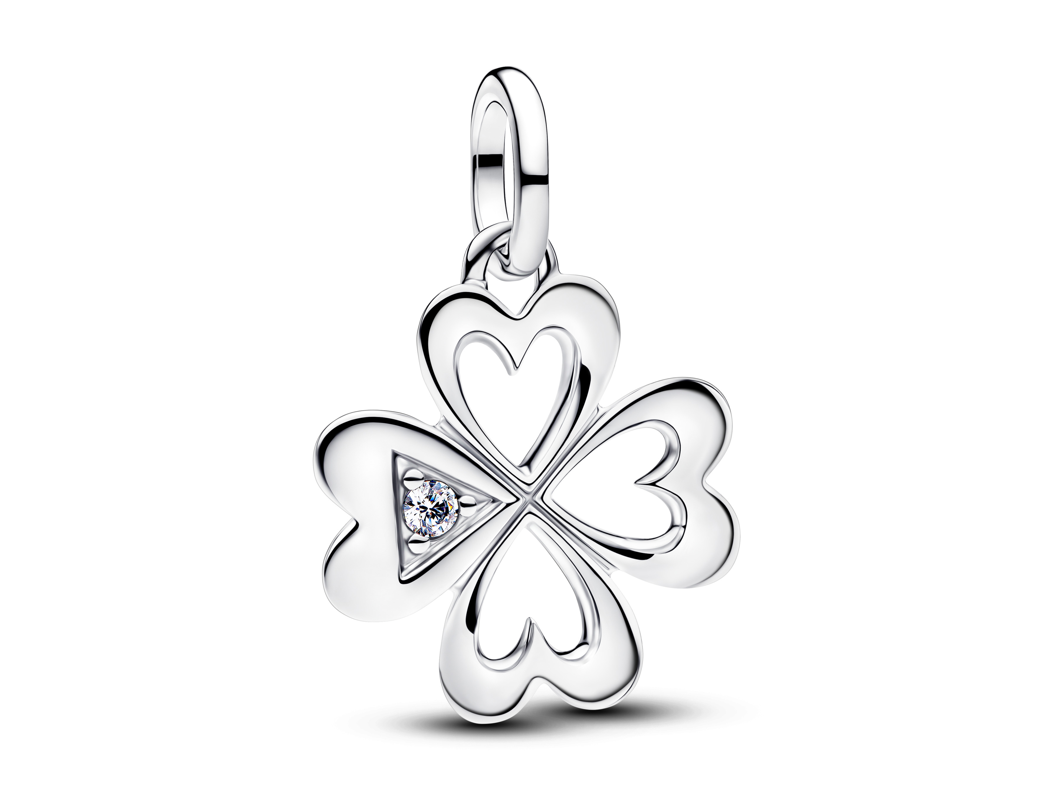 Pandora 793034C01 - Herz Vierblättriges Kleeblatt Medaillon-Charm - Sterling Silber - Zirkonia