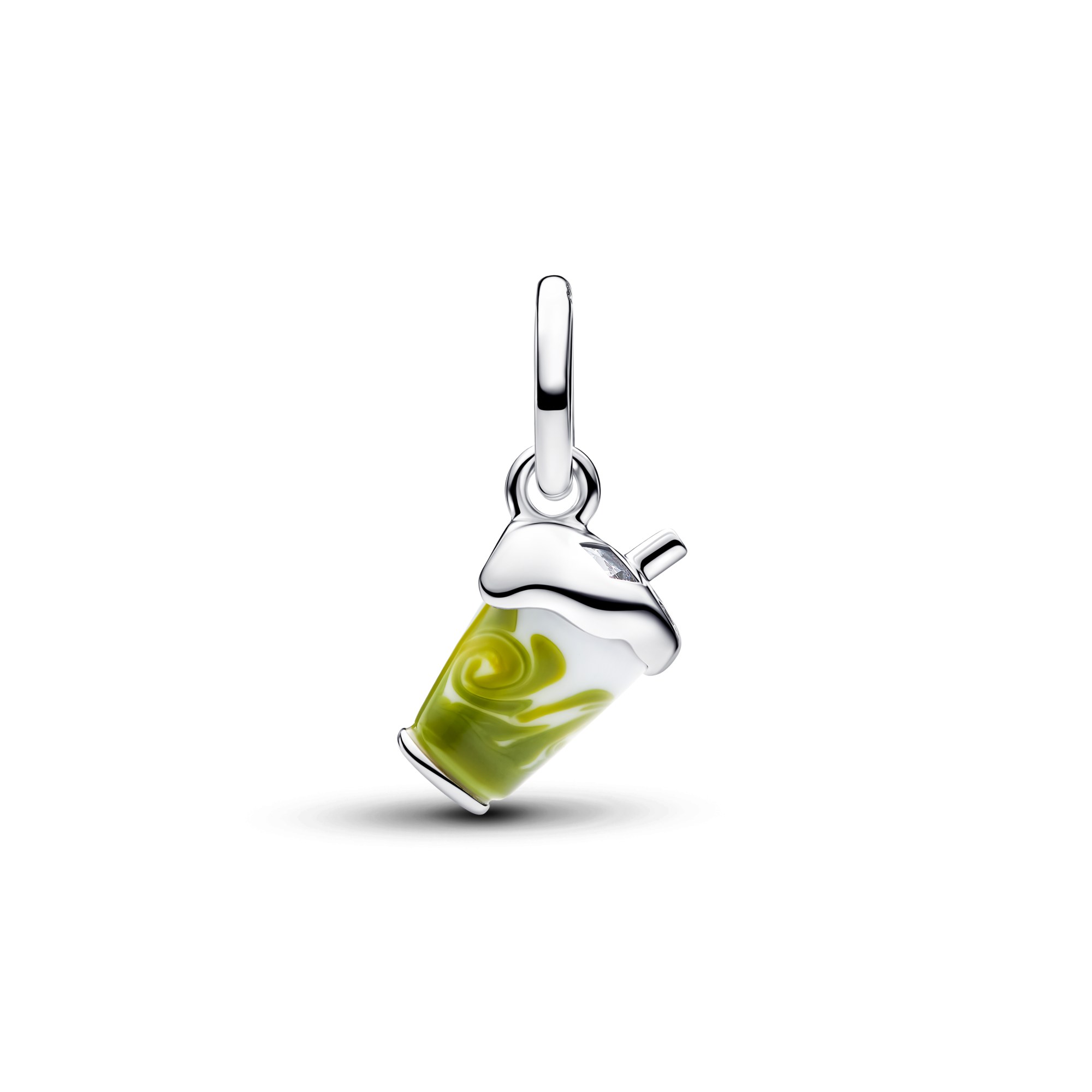 Pandora Iced Matcha Latte Murano-Glas Charm-Anhänger - Emaille Sterling Silber – Ansicht 3