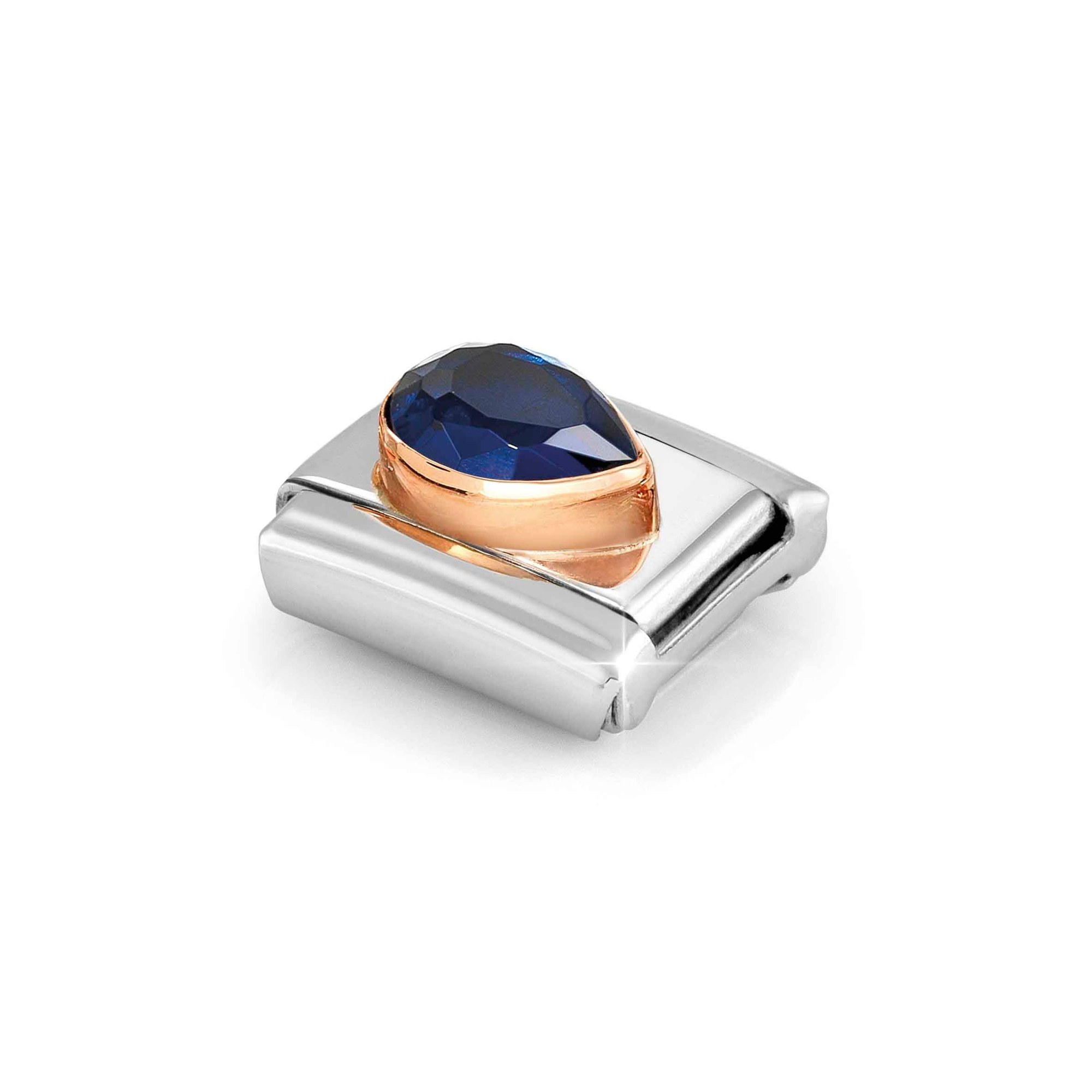 Nomination Composable Classic Charm Tropfen rechts dunkelblau - Edelstahl, Roségold, Zirkonia – Ansicht 4