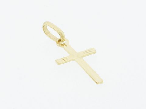 Gold Anhänger Kreuz 333 Gold fein 1,6 cm, Hersteller Juwelier Harnisch, klassisch gestaltet, ideal als schlichtes Schmuckstück für jeden Anlass.