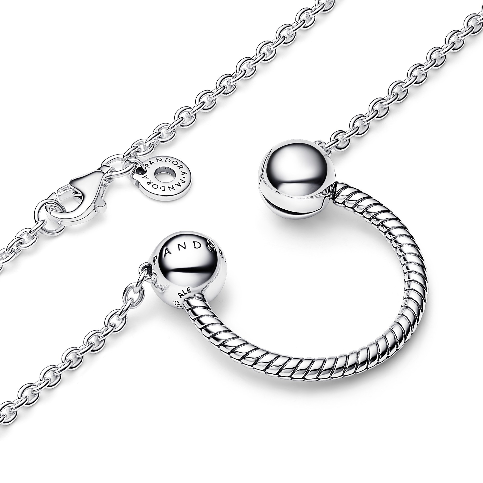 Pandora U-Form Charm-Anhänger Halskette - Sterling Silber - 45 cm Ansicht 2 – Ansicht 2