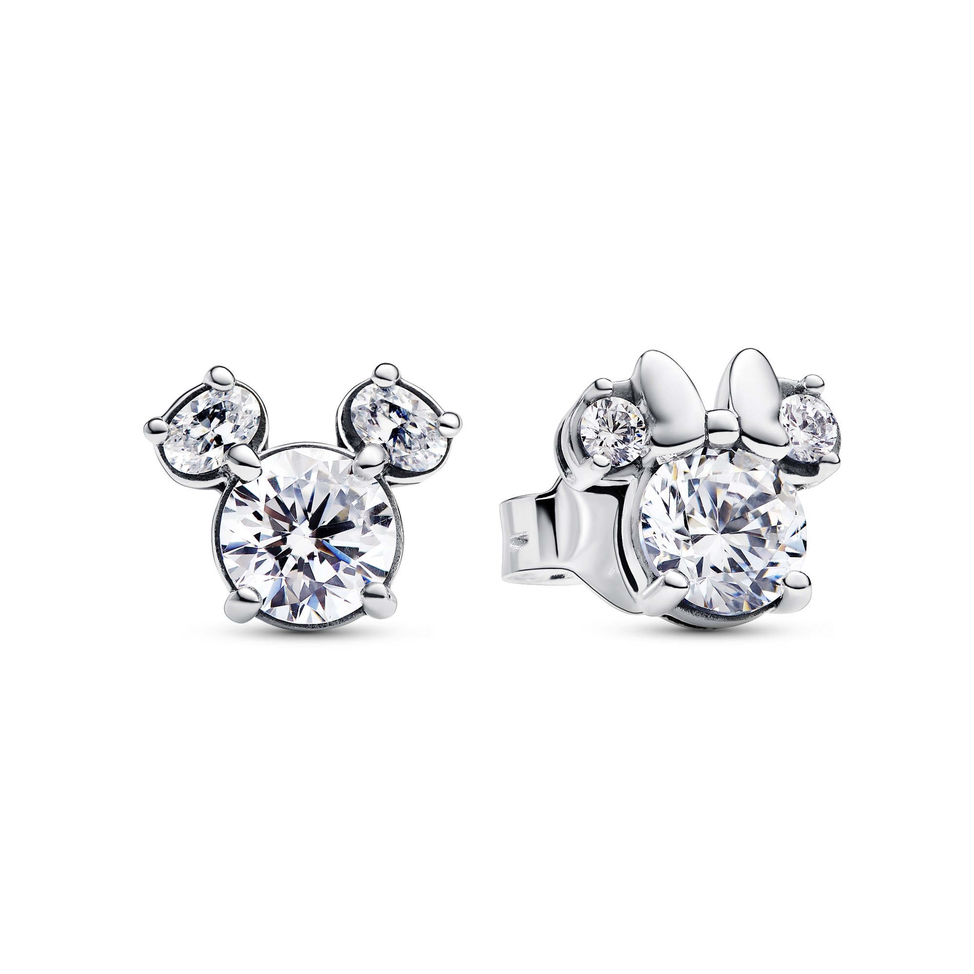 Pandora Micky Maus & Minnie Maus Funkelnde Ohrringe - Silber - Zirkonia klar