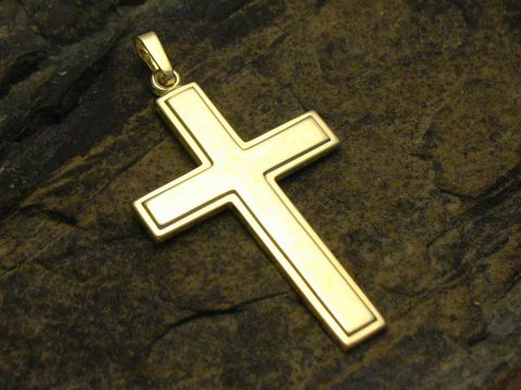 Kreuz klassisch glänzend aus Gold 333, Hersteller Juwelier Harnisch, elegantes Design, perfekt für Schmuckliebhaber. Ideal als Anhänger für Halsketten.