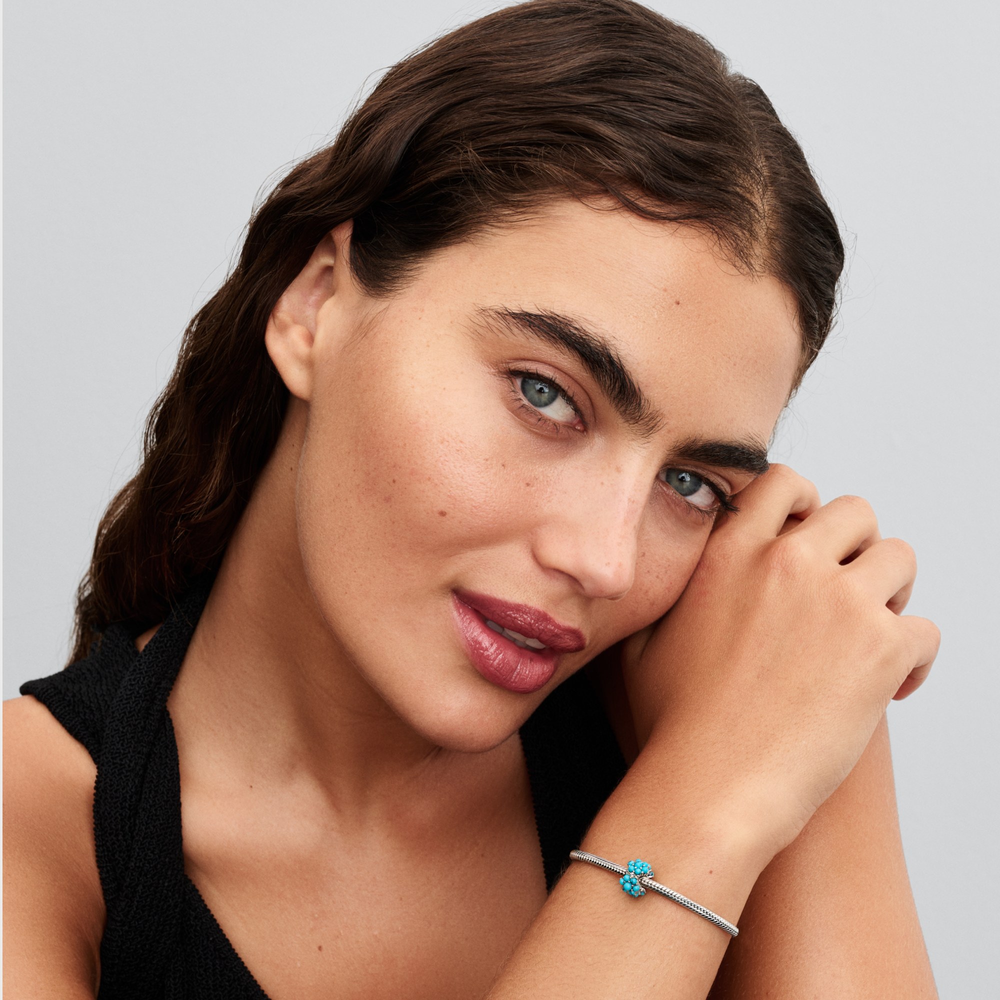 Pandora Türkisfarbener Ozean Charm - Sterling Silber – Ansicht 4