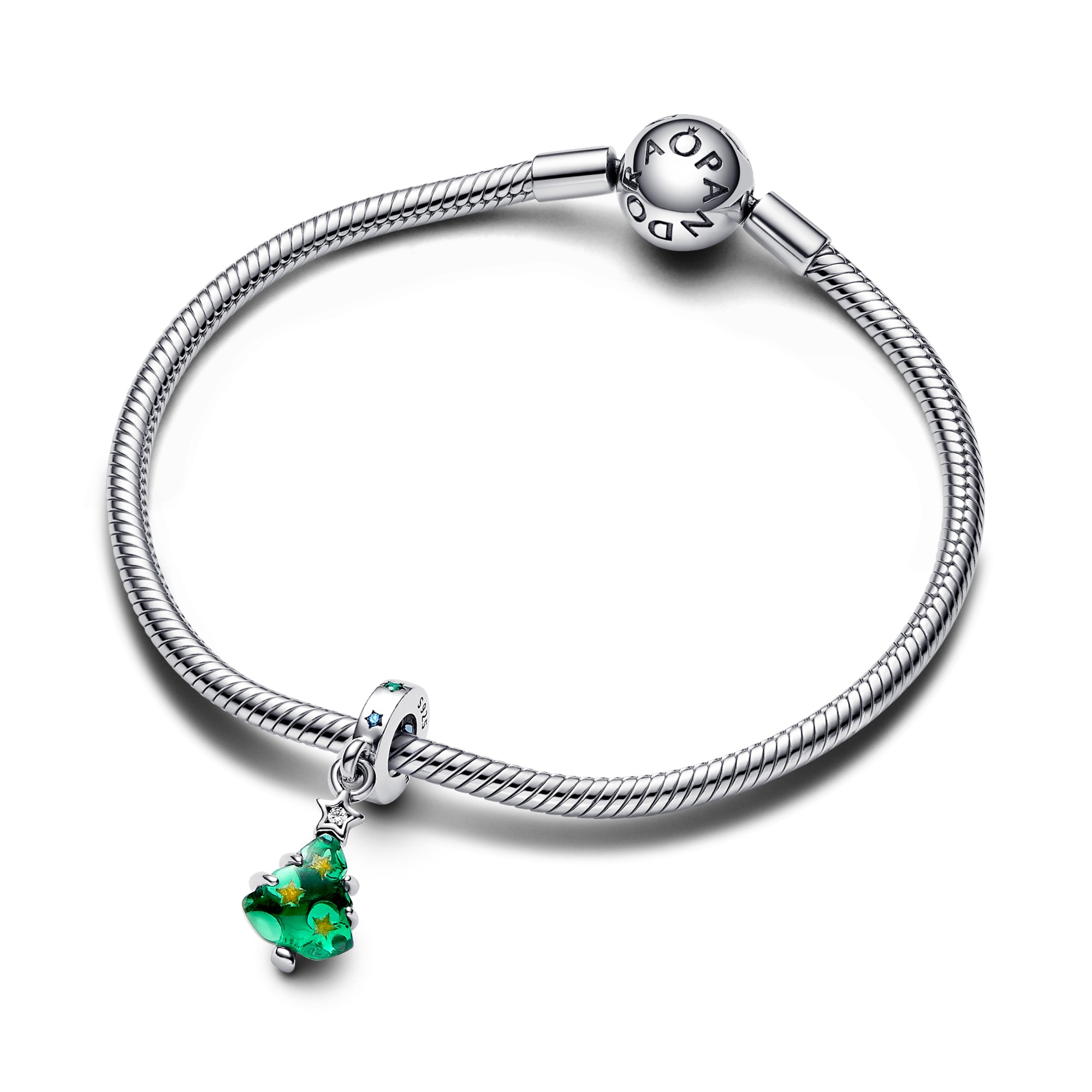Pandora Funkelnder Weihnachtsbaum Charm-Anhänger - Sterling Silber - Steinmix Multicolor – Ansicht 3