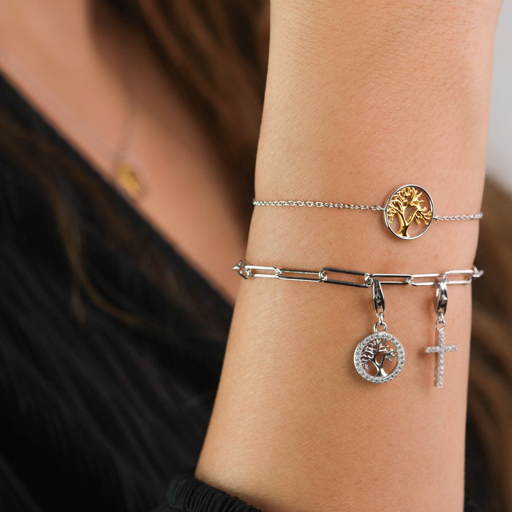 Engelsrufer ERB-LILTREE-BIG LEBENSBAUM Armband Bicolor - Roségold vergoldet auf Silber 17 cm – Ansicht 3