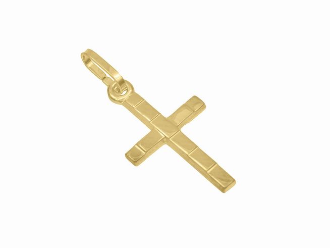 Anhänger Kreuz aus vergoldetem Sterling Silber, polierte Oberfläche, schlichtes Design, Hersteller Juwelier Harnisch. Ideal für vielseitigen Schmuckgebrauch.