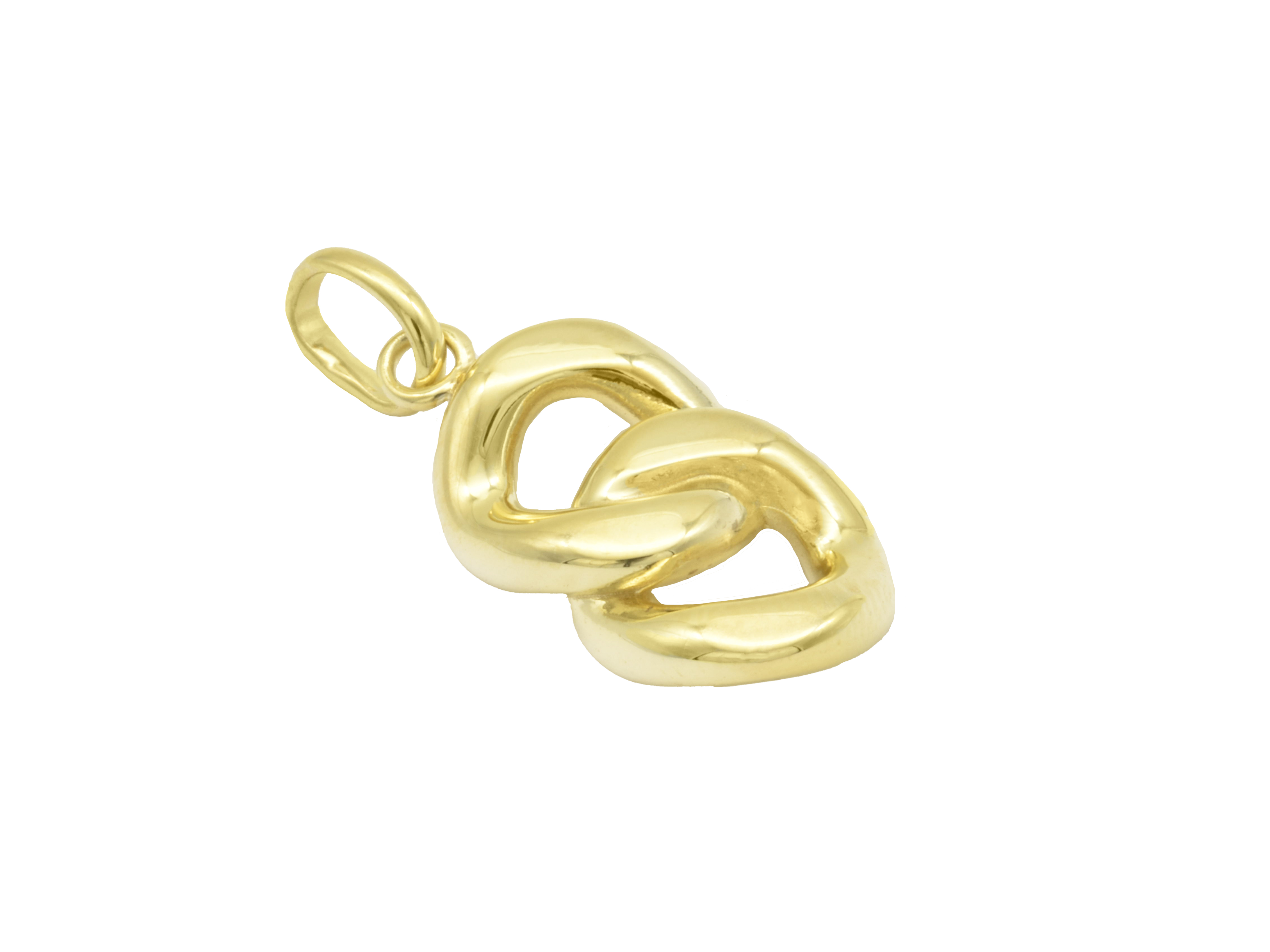 Anhänger Panzerring aus Sterling Silber 925, vergoldet in Gelbgold, poliert, im besonderen Design, hergestellt von Juwelier Harnisch, ideal für edle Schmuckkollektionen.
