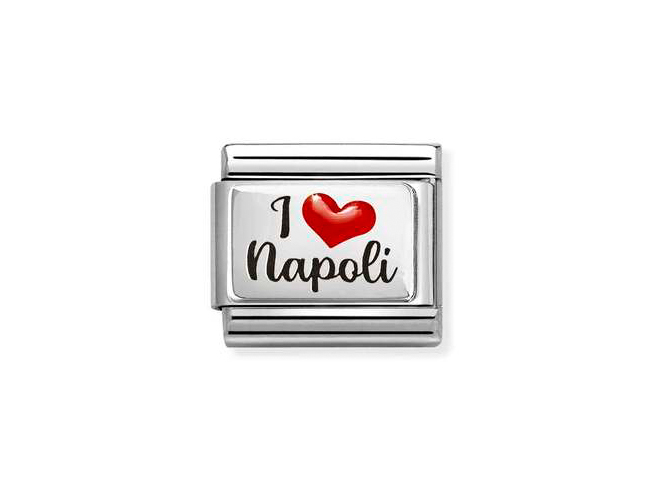 Nomination 330209 62 - CLASSIC Symbole aus - Emaille & Silber - I love Napoli