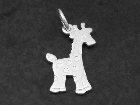 Giraffe Silber Anhänger süß teilmattiert Hersteller Juwelier Harnisch Tiere hochwertiger Schmuck für Tierliebhaber ideal als Geschenk oder persönliches Accessoire.