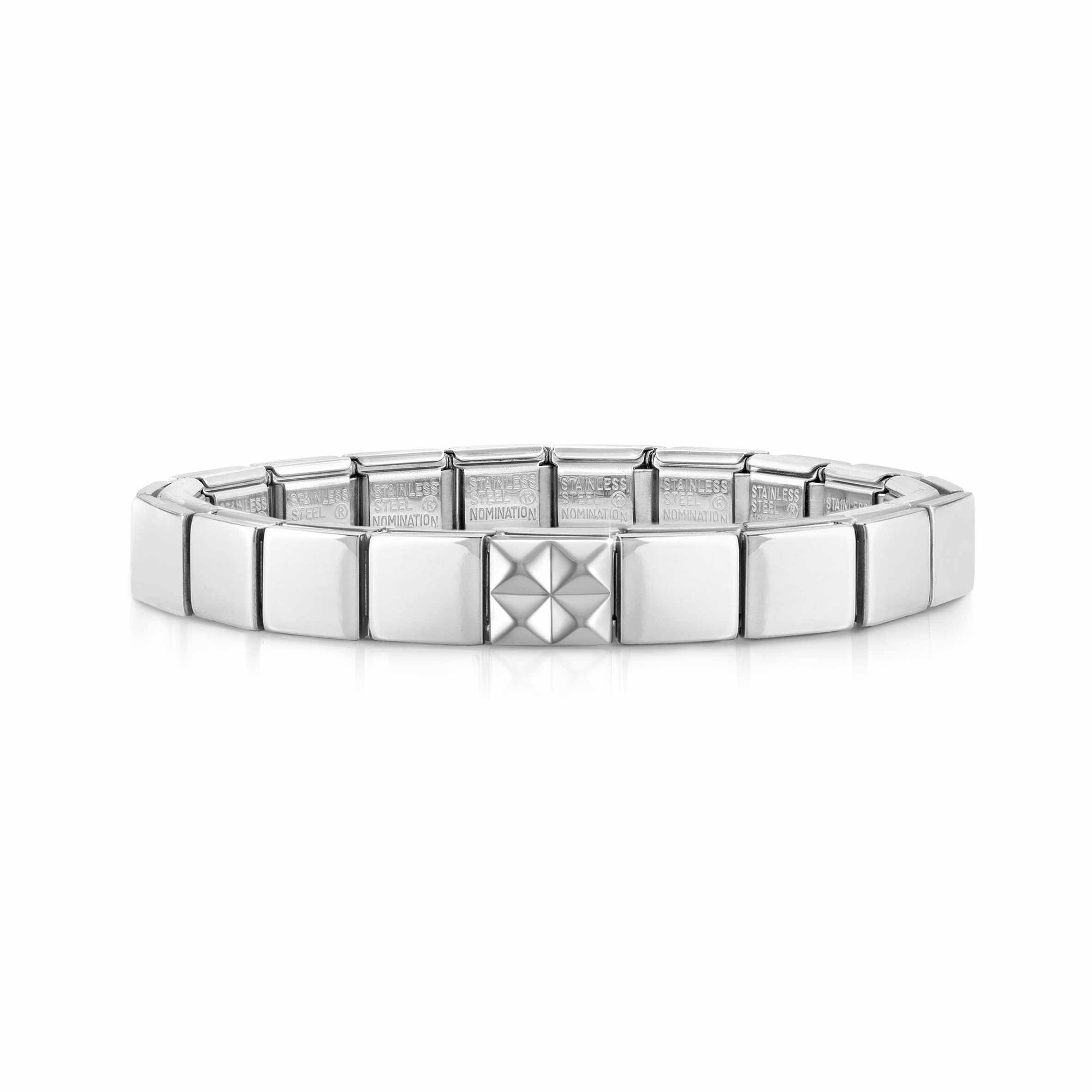Nomination Classic GLAM Armband Edelstahl Silber - 4 small pyramids