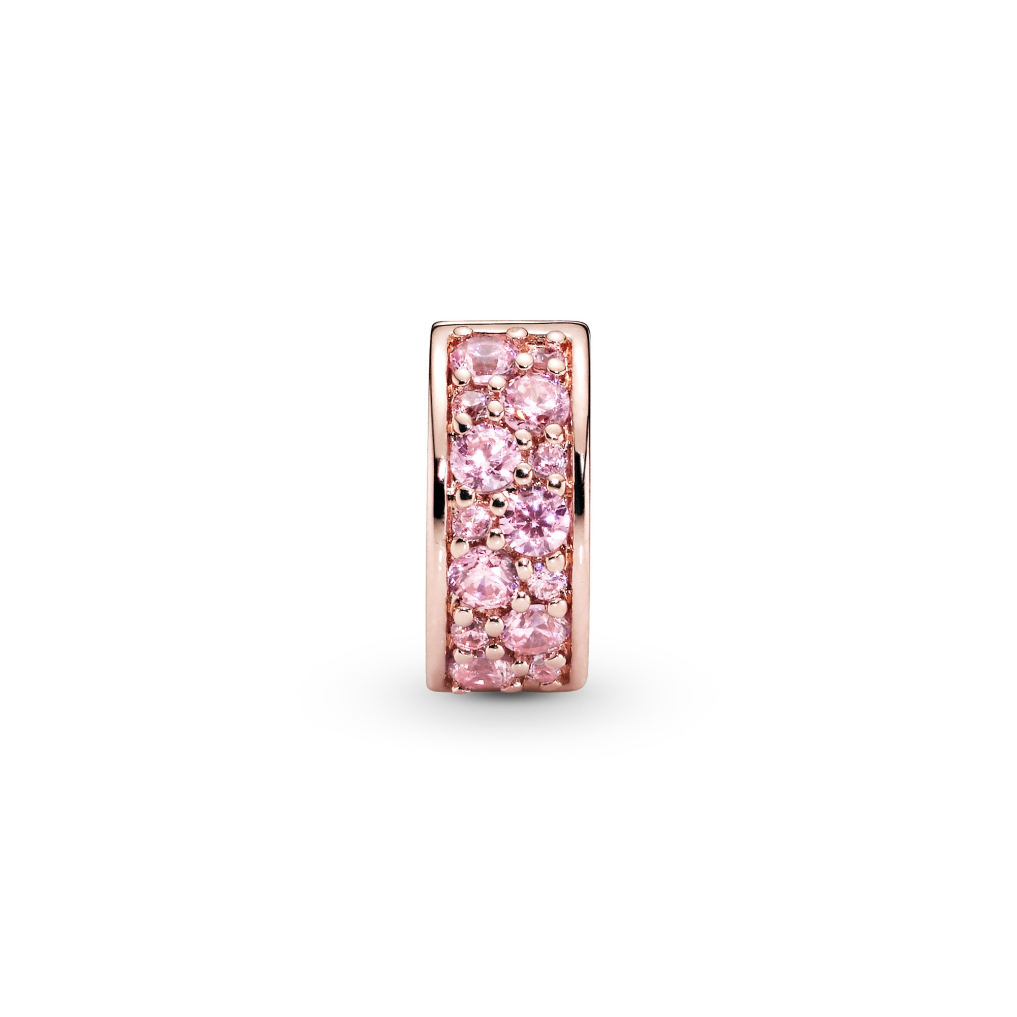 PANDORA Rosafarbener Pavé-Glanz - Clip Charm - PANDORA Rose – Ansicht 3