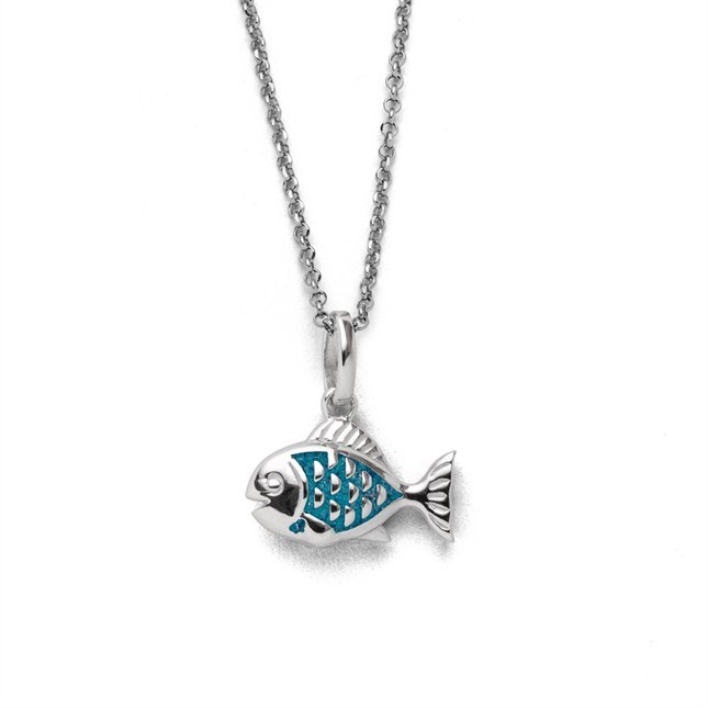 DUR Kette Fisch 2.0 Steinsand - Sterling Silber - Steinsand - 42 cm – Ansicht 2
