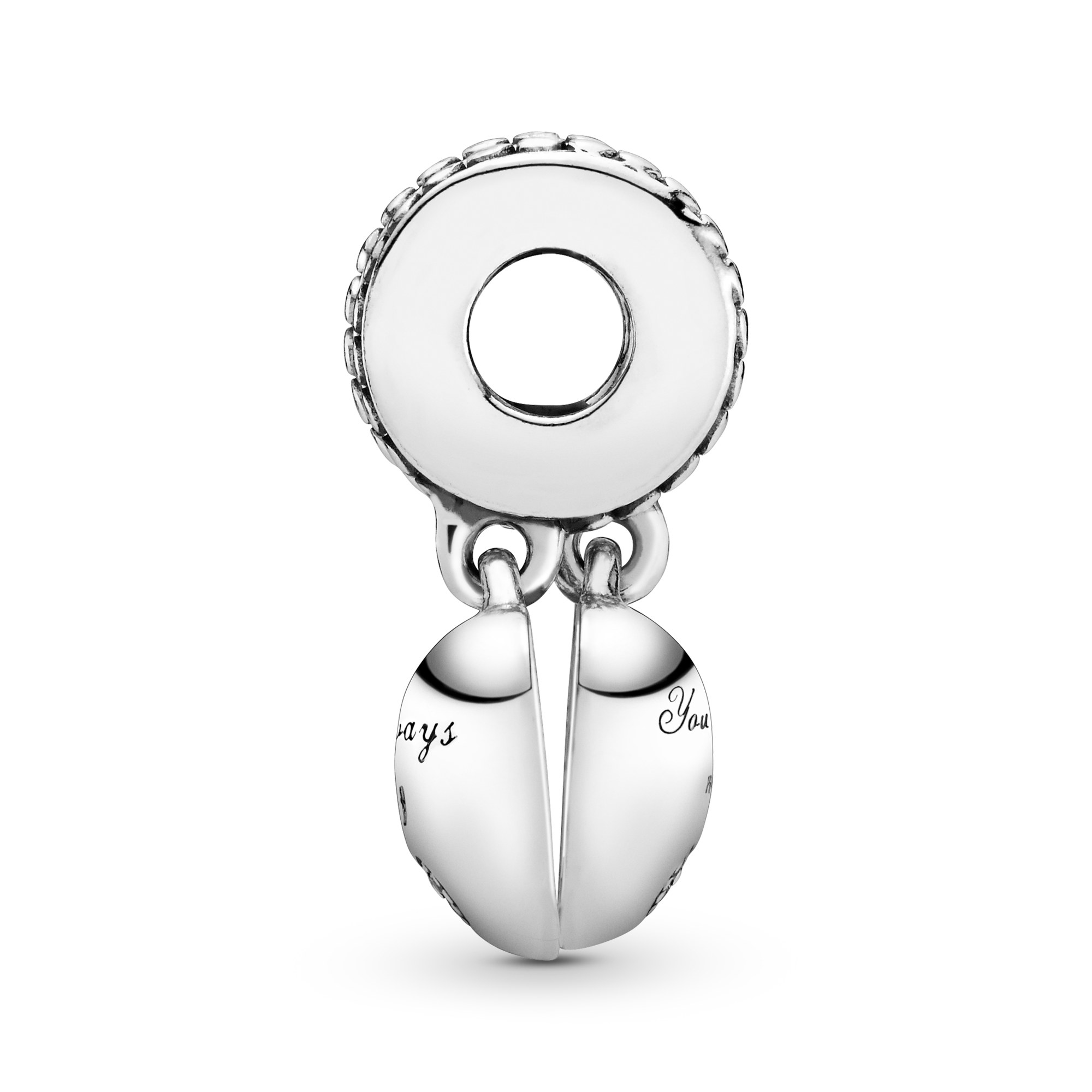 Pandora Mother & Daughter Hearts Charm-Anhänger - Sterling Silber - Zirkonia + Emaille Pink – Ansicht 2