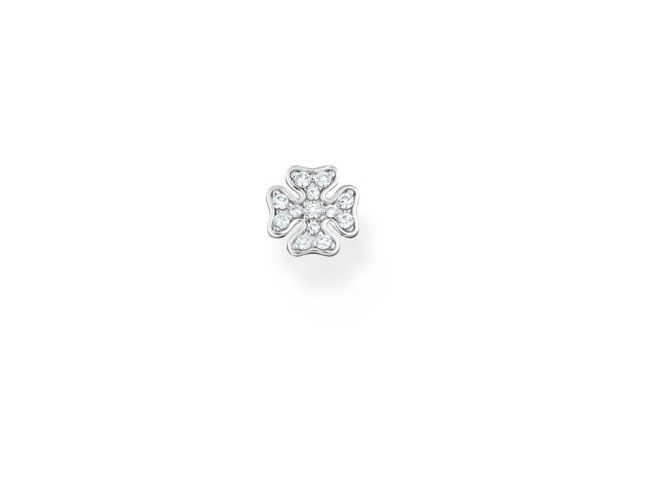 Ohrstecker Einzelstück von Thomas Sabo in Sterling Silber, verziert mit weißen Zirkonia, gestaltet in einer eleganten Blütenform. Ideal für stilvollen Ohrschmuck.