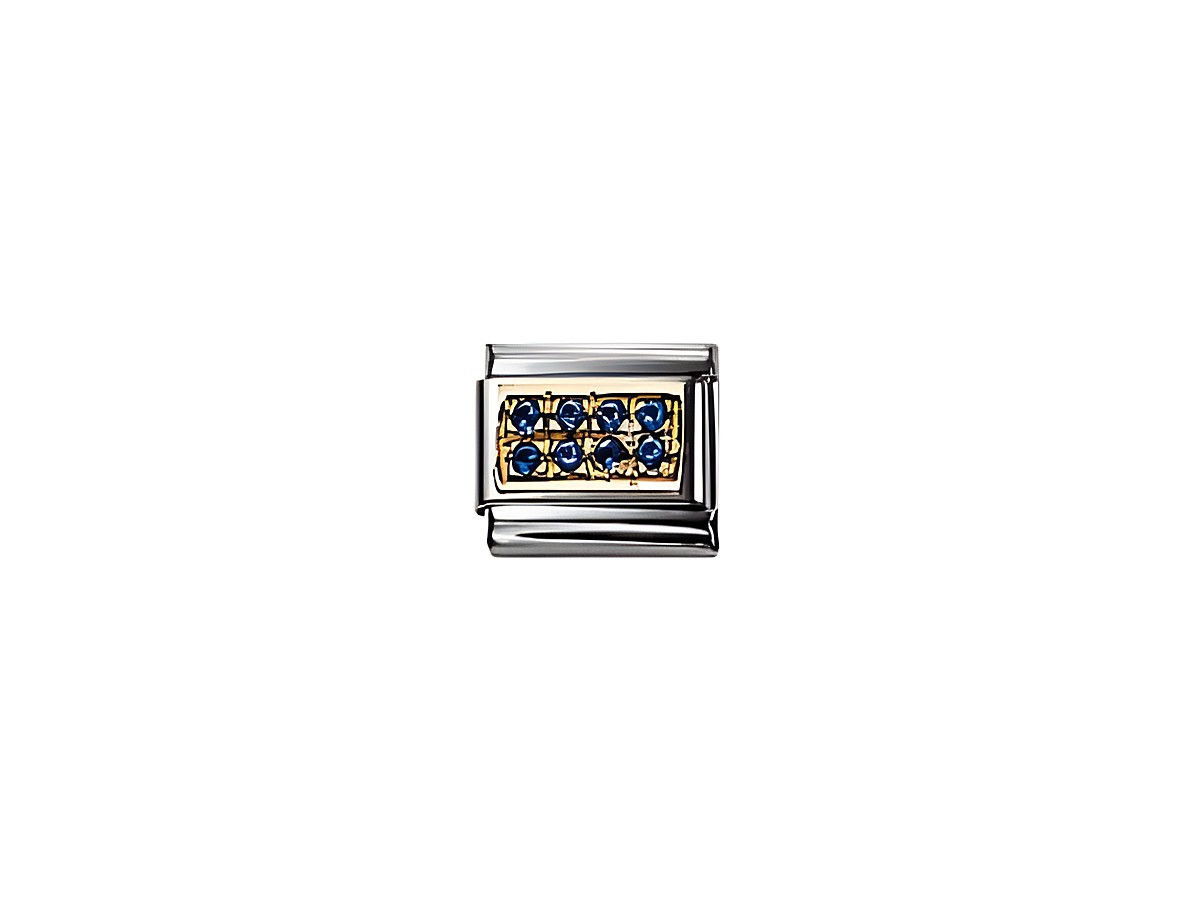 NOMINATION Classic PAVE Zirkonia BLAU 030314 04, Hersteller Nomination, edles Schmuckelement mit blauen Zirkonia in Pavé-Setting, ideal für individuelle Armbandgestaltungen.