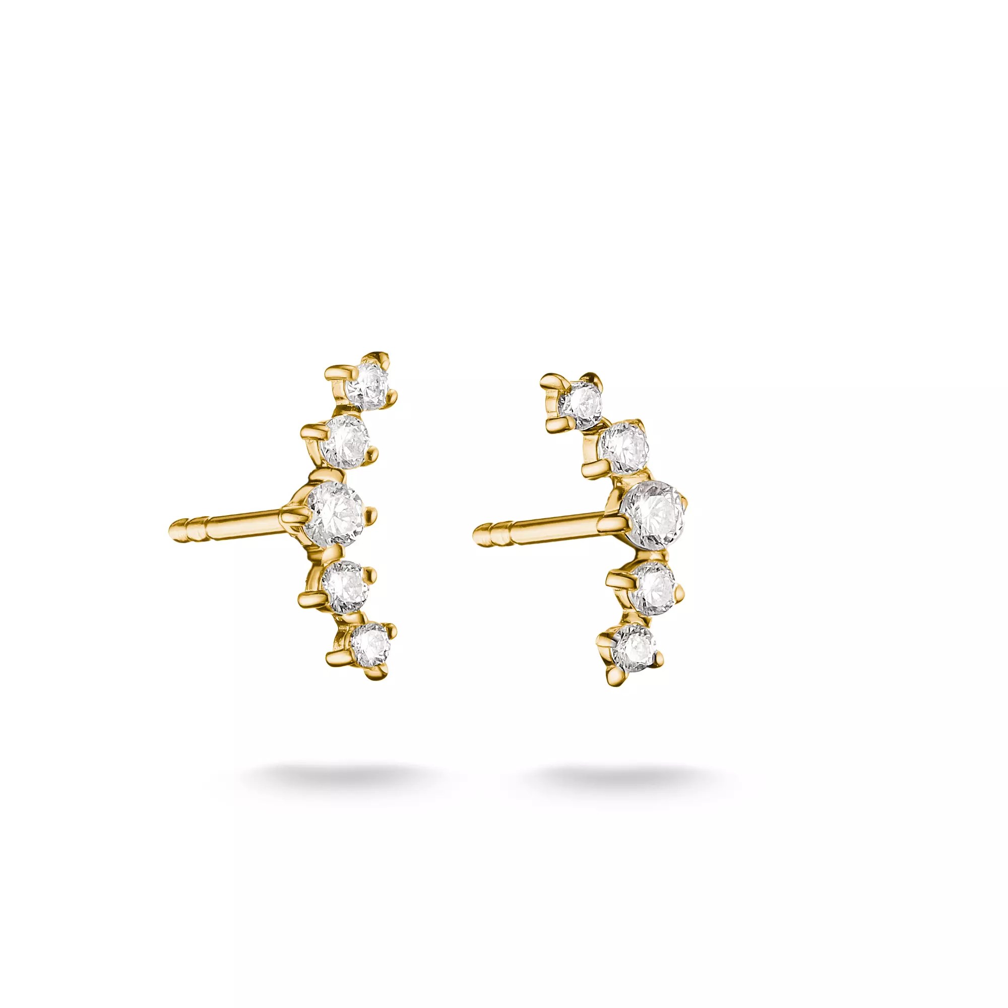 Thomas Sabo Ohrstecker mit weißem Zirkonia – vergoldet – 11,5 mm breit – Ansicht 2
