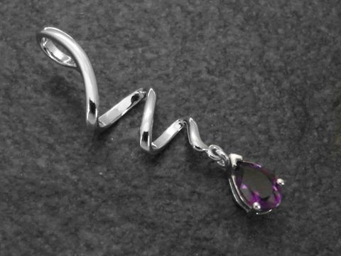 Eleganter Spirale Anhänger aus rhodiniertem Sterling Silber mit Zirkonia, Hersteller Juwelier Harnisch, kunstvoll gestaltet und perfekt für besondere Anlässe.