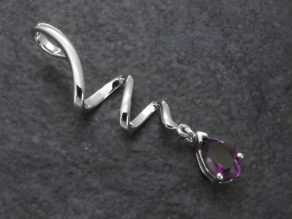 Eleganter Spirale Anhänger aus rhodiniertem Sterling Silber mit Zirkonia, Hersteller Juwelier Harnisch, kunstvoll gestaltet und perfekt für besondere Anlässe.