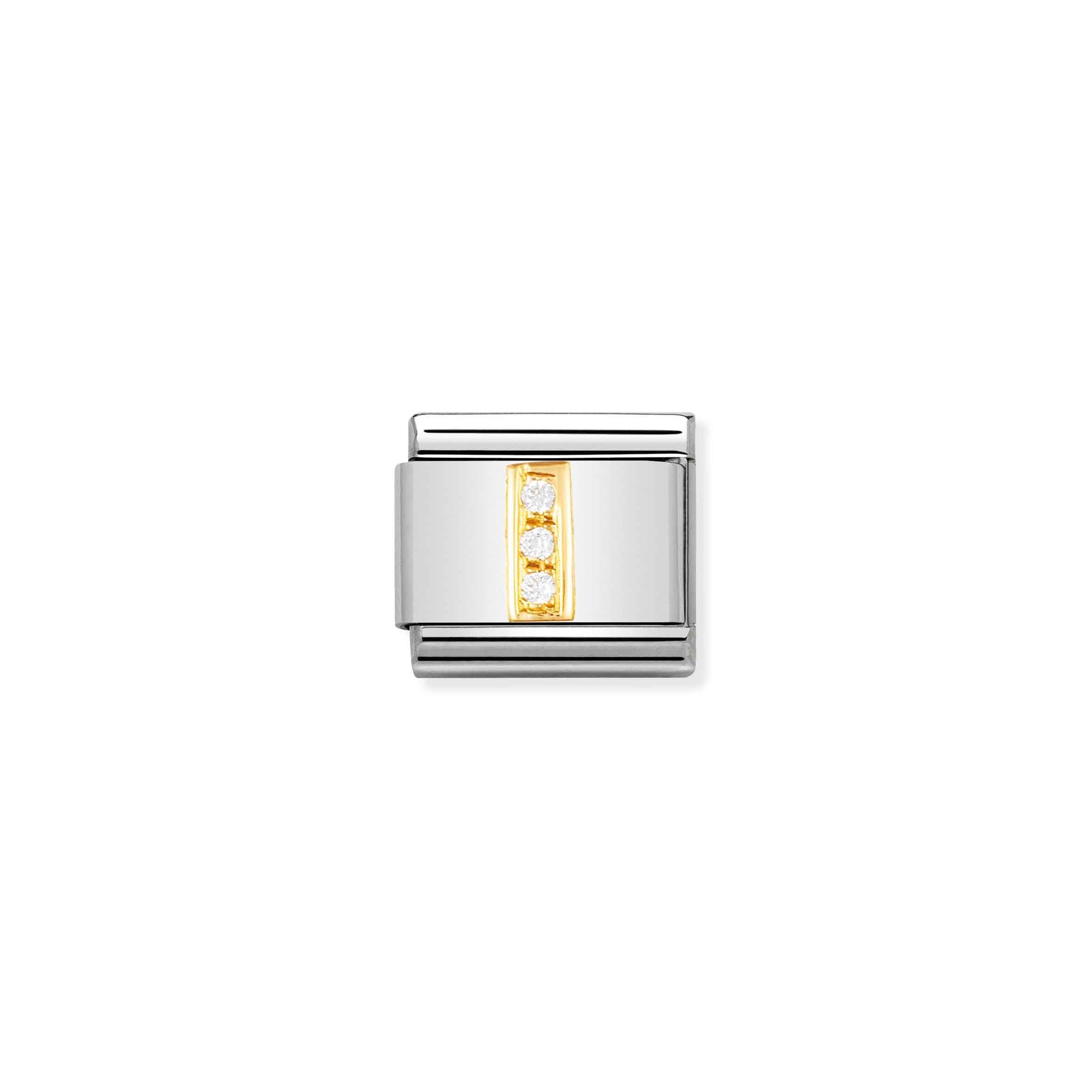 Nomination Composable Classic Charm Buchstabe I - Edelstahl, Gold 750 Gelbgold, Zirkonia