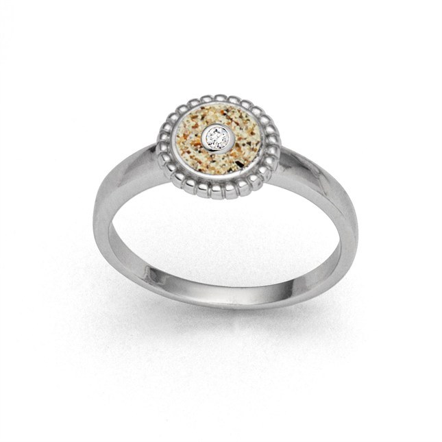 DUR Ring Strandzauber 2.0 - Sterling Silber rhodiniert - Strandsand + Zirkonia – Ansicht 2
