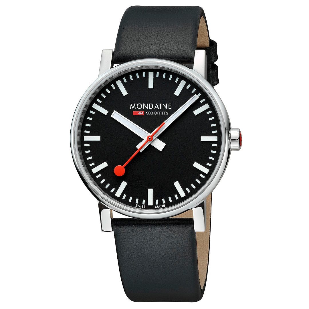 Mondaine Uhr evo2 - 43 mm - Ziffernblatt Schwarz – Ansicht 3