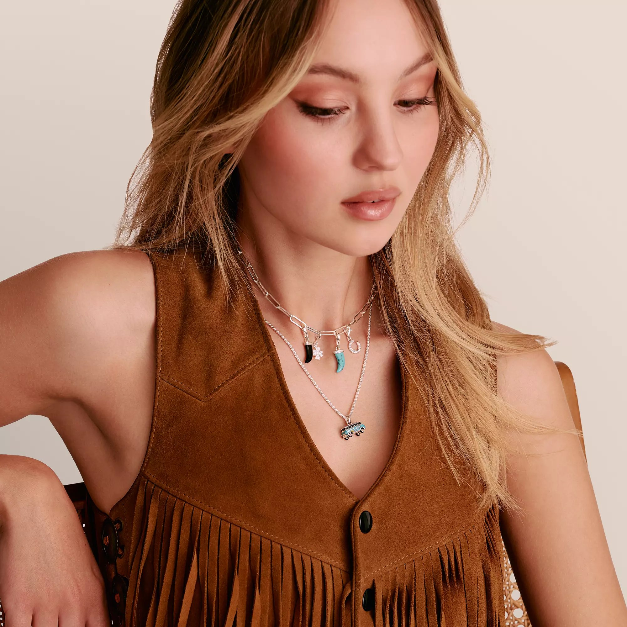 Thomas Sabo Connect - Good Luck Rodeo Zahn-Charm imitierter Türkis - Silber & imit. Türkis - Türkis - Charm mit Öse – Ansicht 3