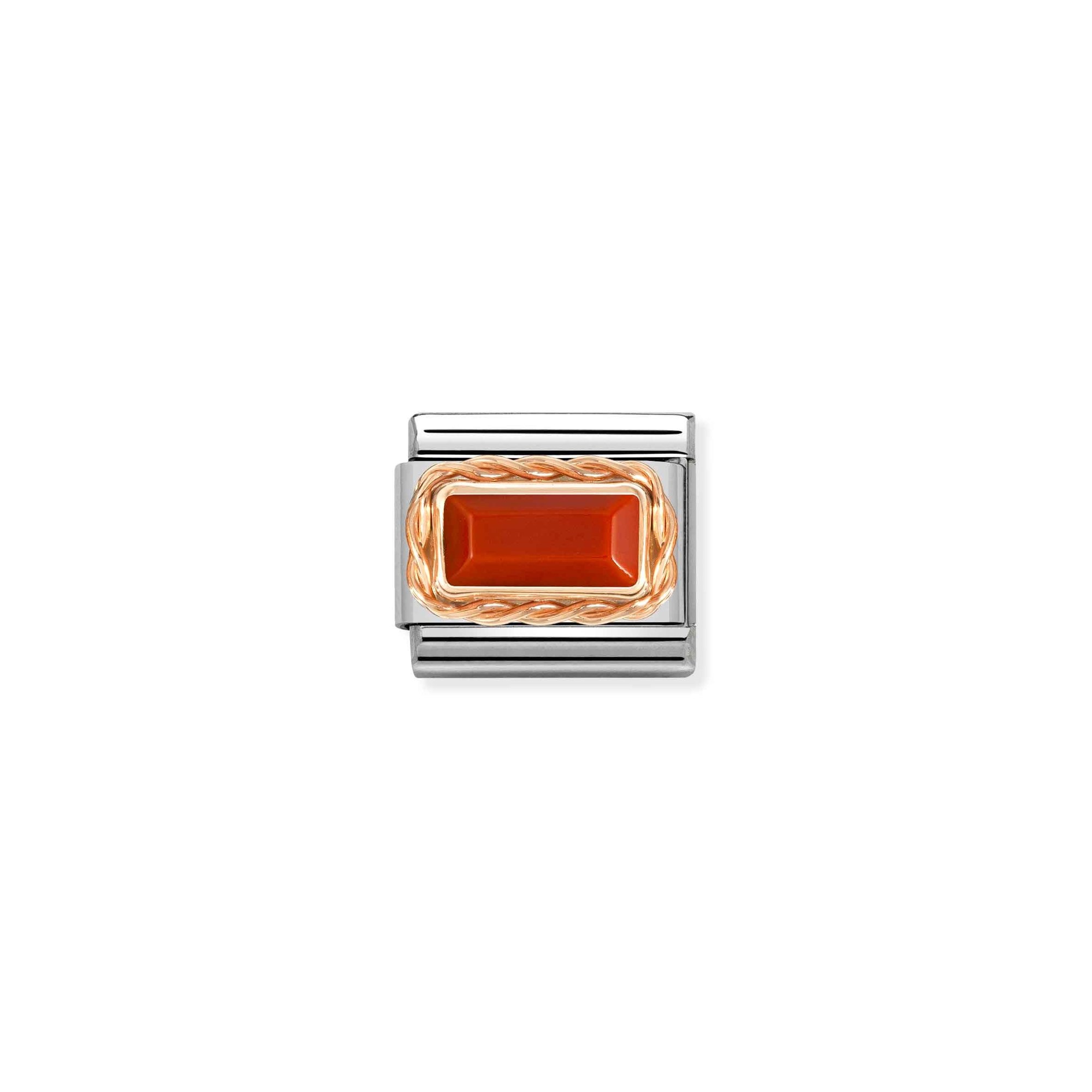 Nomination Composable Classic Charm Kordel Koralle rot - Edelstahl, Gold 375 Roségold