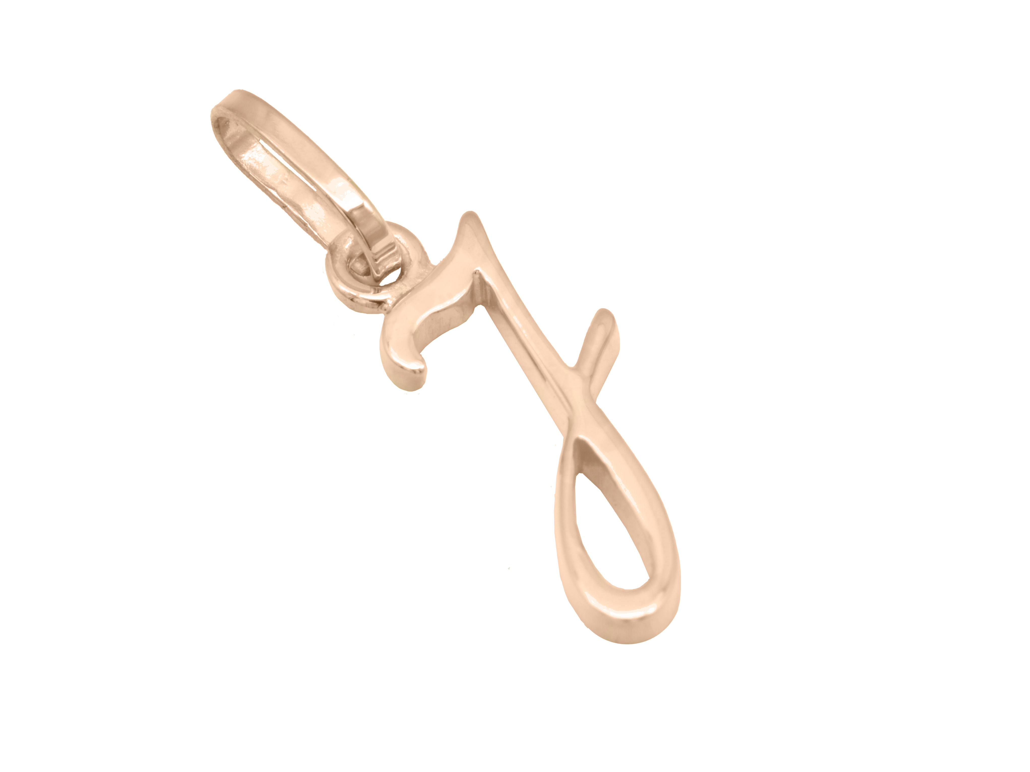 Buchstaben Anhänger J aus poliertem Sterling Silber, Roségold vergoldet, vom Hersteller Juwelier Harnisch, elegant und stylish, ideal als persönliches Geschenk oder für den eigenen Schmuckbestand.