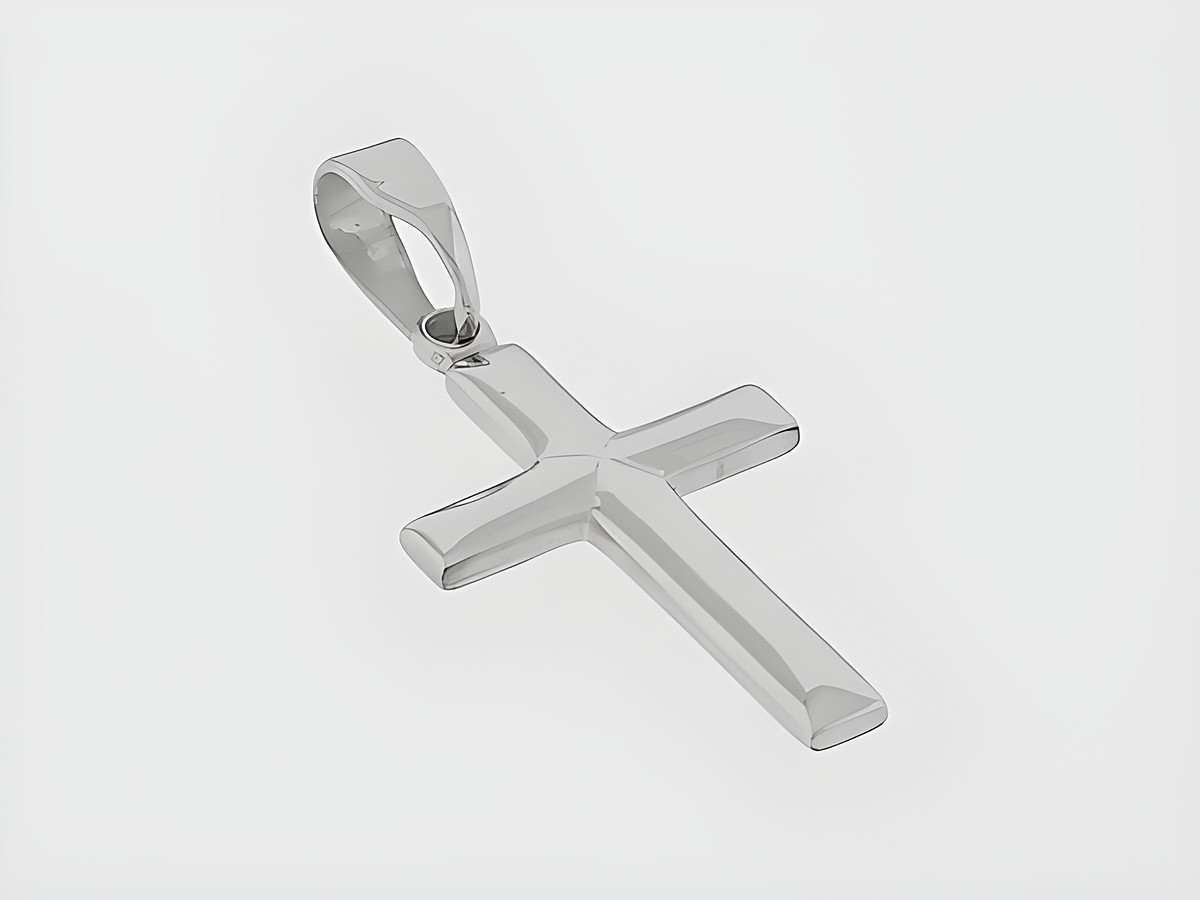 Silber Anhänger Kreuz aus Silber, klassisch und schlicht, Hersteller Juwelier Harnisch, zeitloses Design ideal für jeden Anlass.