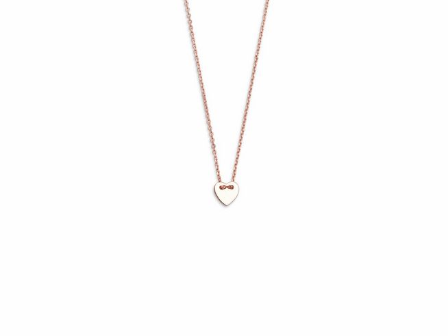 Xenox Sterling Silber Kette XS3566R in Roségold Verg. mit einem herzförmigen Anhänger, ideal für romantische Anlässe, Länge 40-45 cm, elegante Ankerkette.