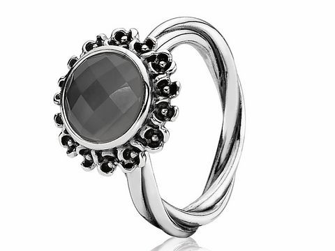PANDORA 190850MSG-52 Sterling Silber Ring Gr. 52 grauer Mondstein