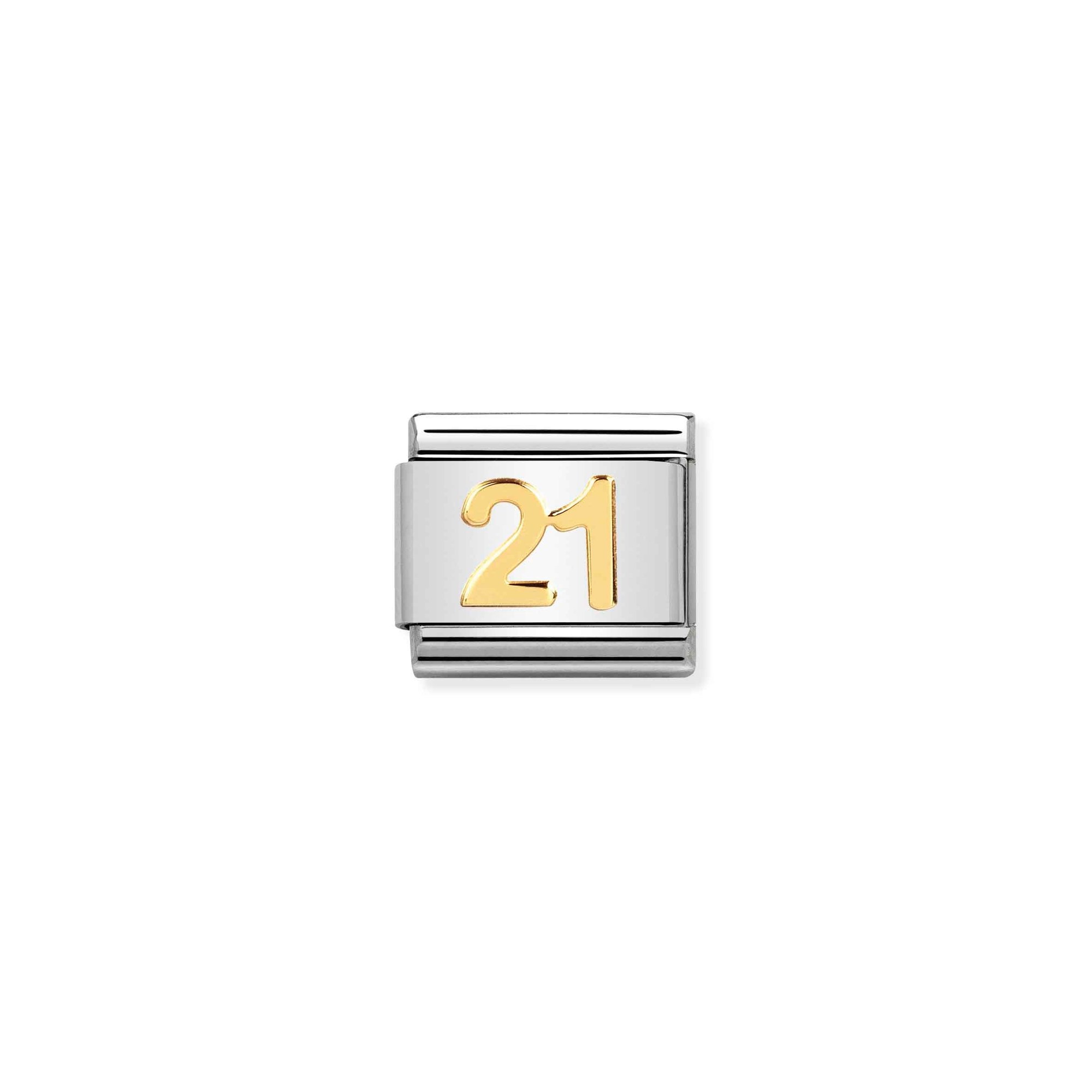 Nomination Composable Classic Charm Zahl 21 - Edelstahl, Gold 750 Gelbgold