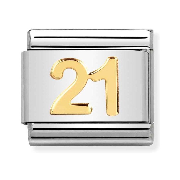 Nomination Composable Classic Charm Zahl 21 - Edelstahl, Gold 750 Gelbgold