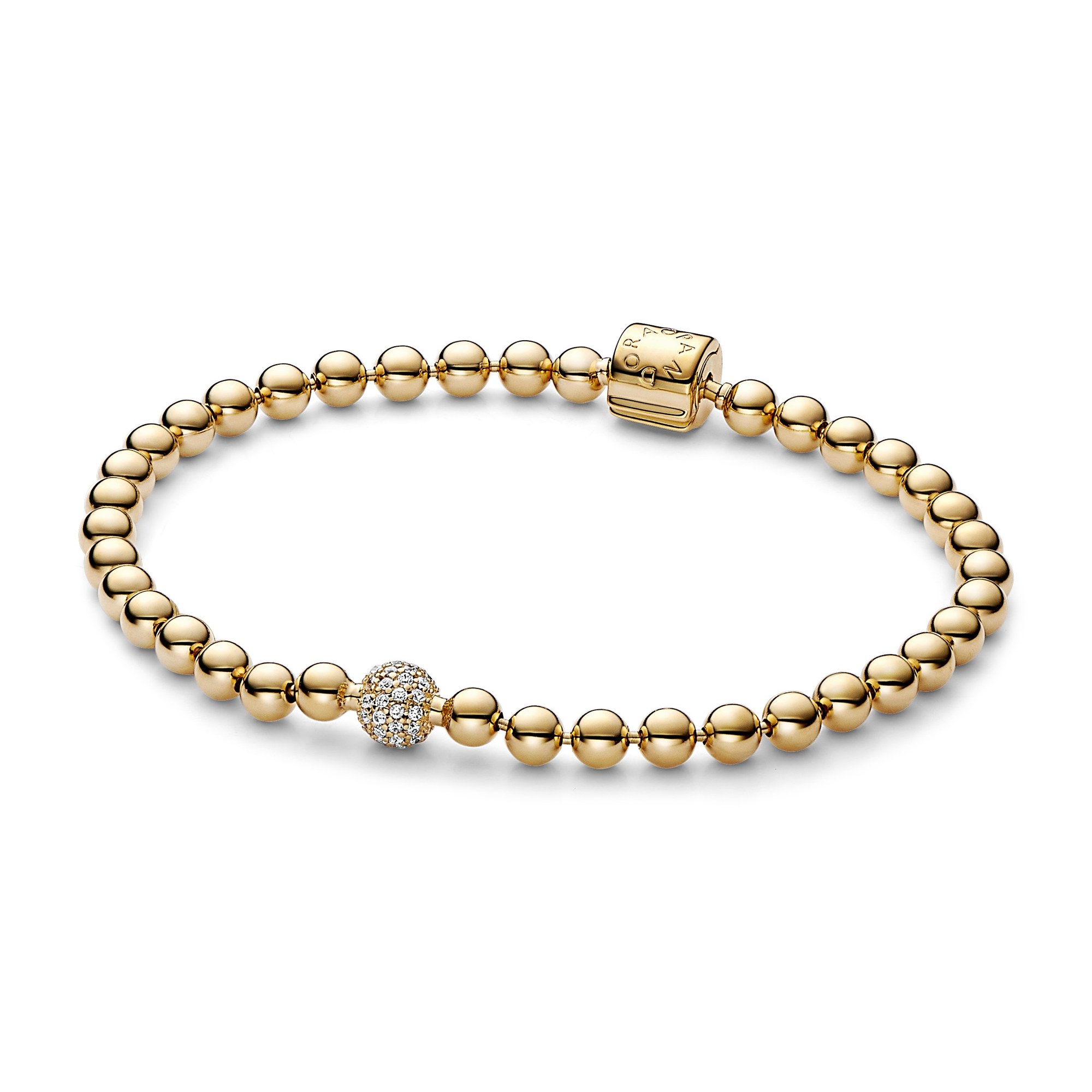 Pandora Kugeln & Pavé Armband - Gelbgold Vergoldung - Zirkonia