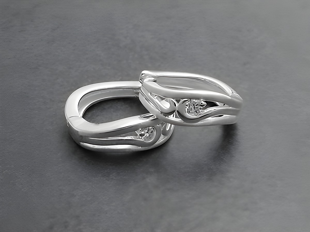 Silber Creolen mit Zirkonia aus 925 Sterling Silber, teilmattiert, bis 25 mm, elegant und zeitlos, ideal für jeden Anlass, hergestellt von Juwelier Harnisch.