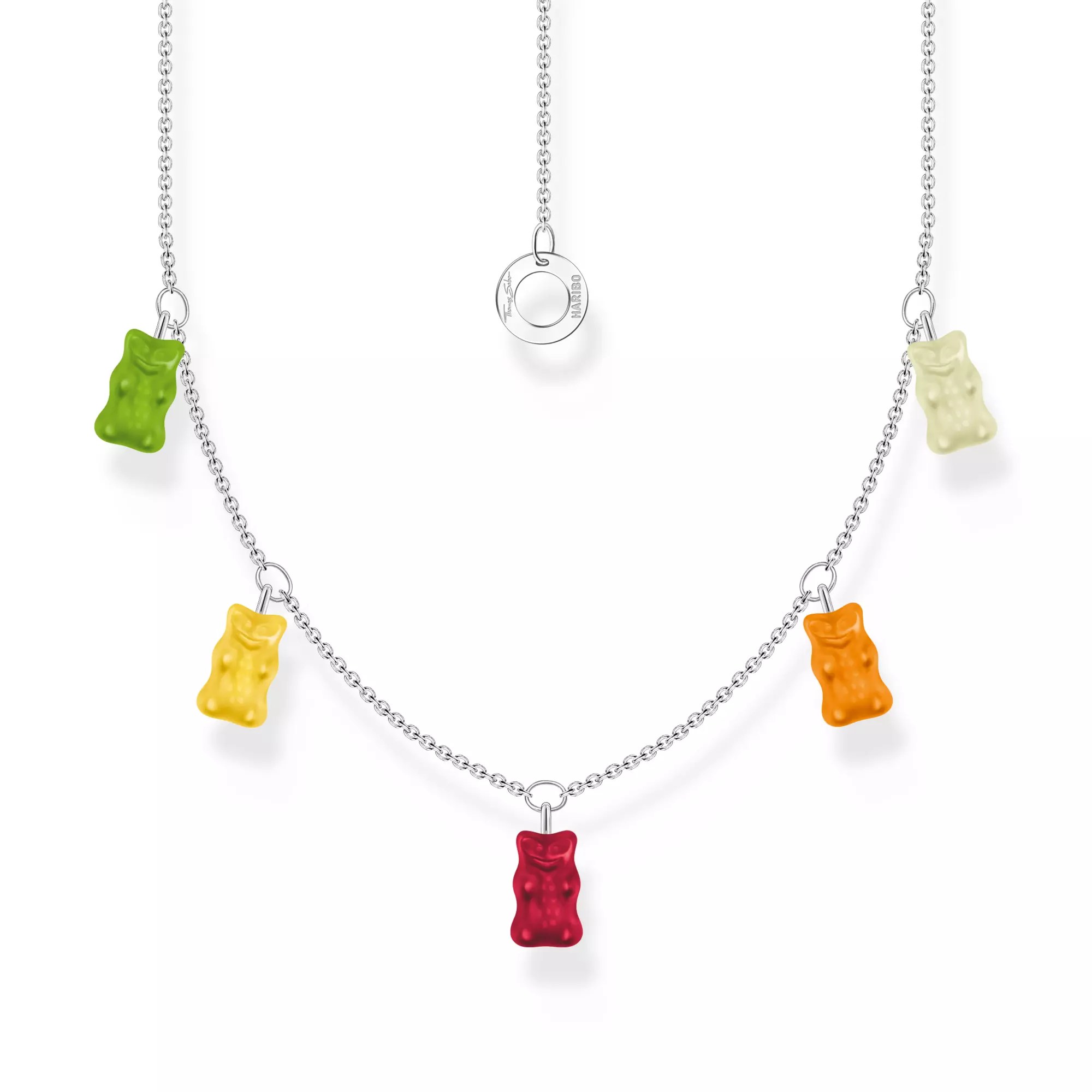 Thomas Sabo Kette - HARIBO - Goldbären - Gummibärchen - bunt - Silber & Glas - mehrfarbig - 40 bis 45 cm