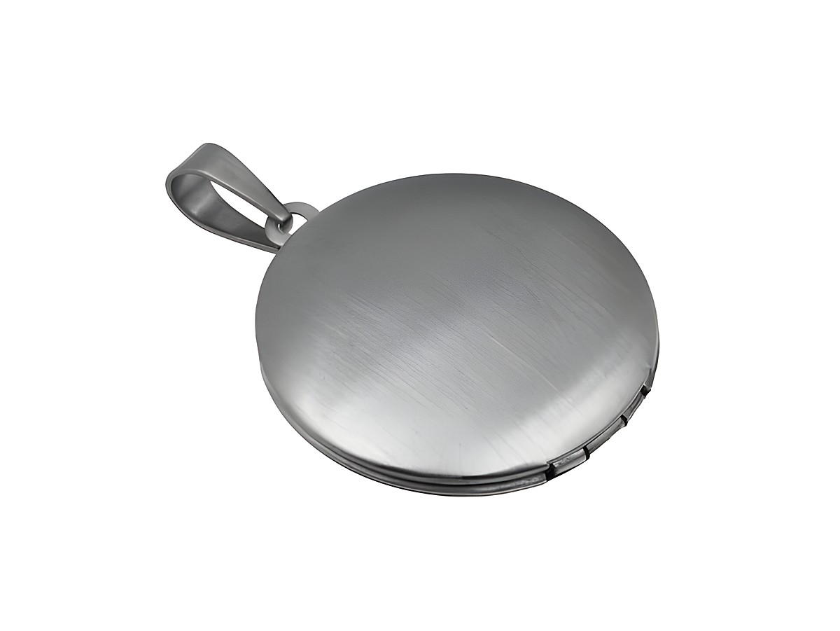 Edelstahl Medaillon oval - mattiert von Juwelier Harnisch, perfekt verarbeitet mit einem eleganten, schlichten Design für persönliche Erinnerungen. Ideal als modisches Accessoire.