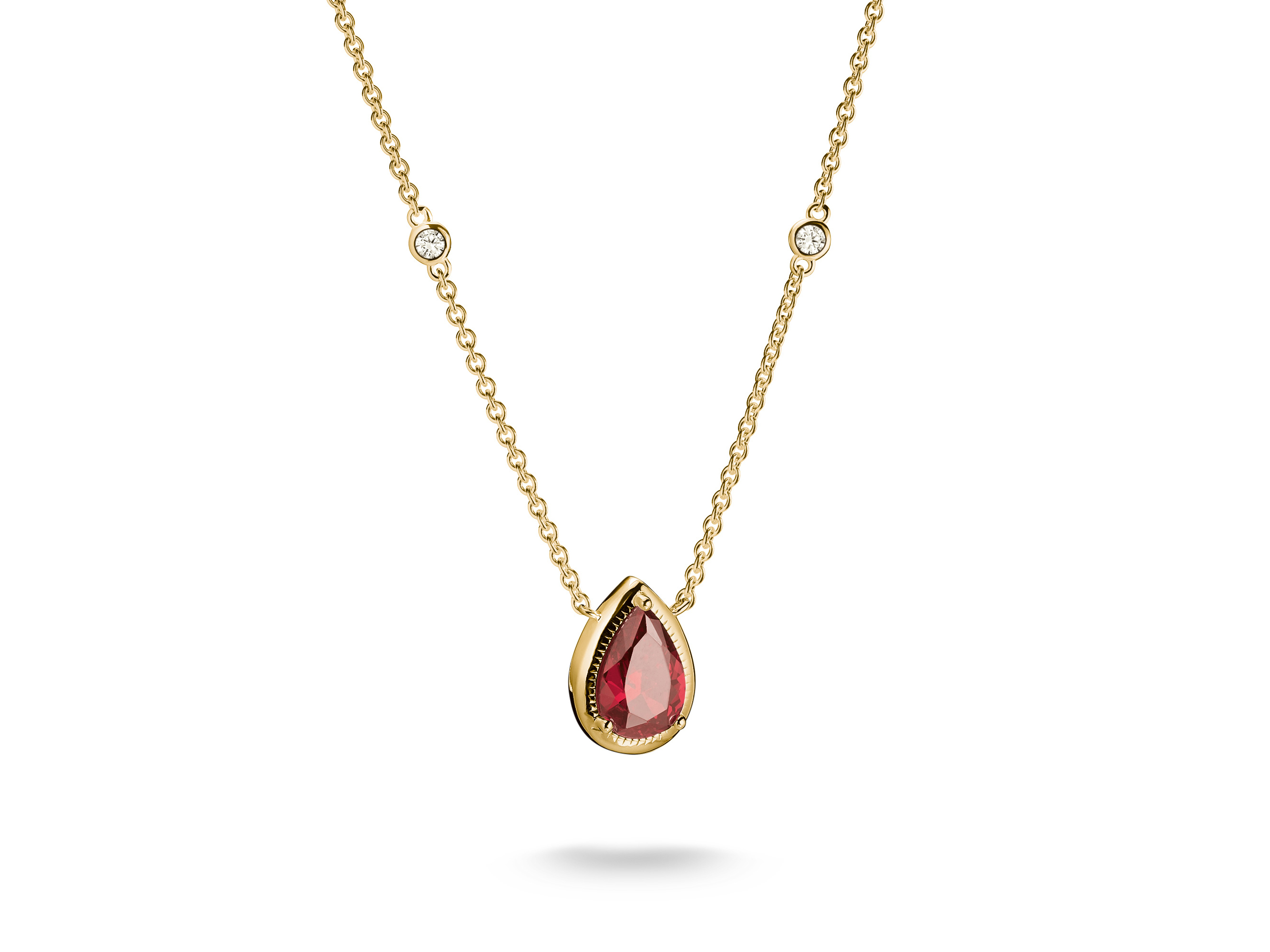 Thomas Sabo KE2331-414-10-L50V ELYNDRA Kette 45 - 50 cm - 750/- Gold auf Silber & Zirkonia - Rot