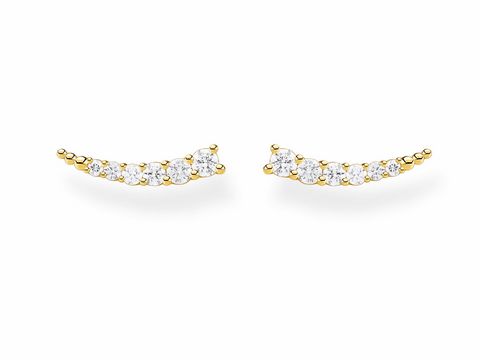 Ohrkletterer aus der Thomas Sabo Charming Collection H2158-414-14 in Silber und Gelbgold, verziert mit klaren Zirkonia für einen eleganten Look. Ideal für modischen Ohrschmuck.