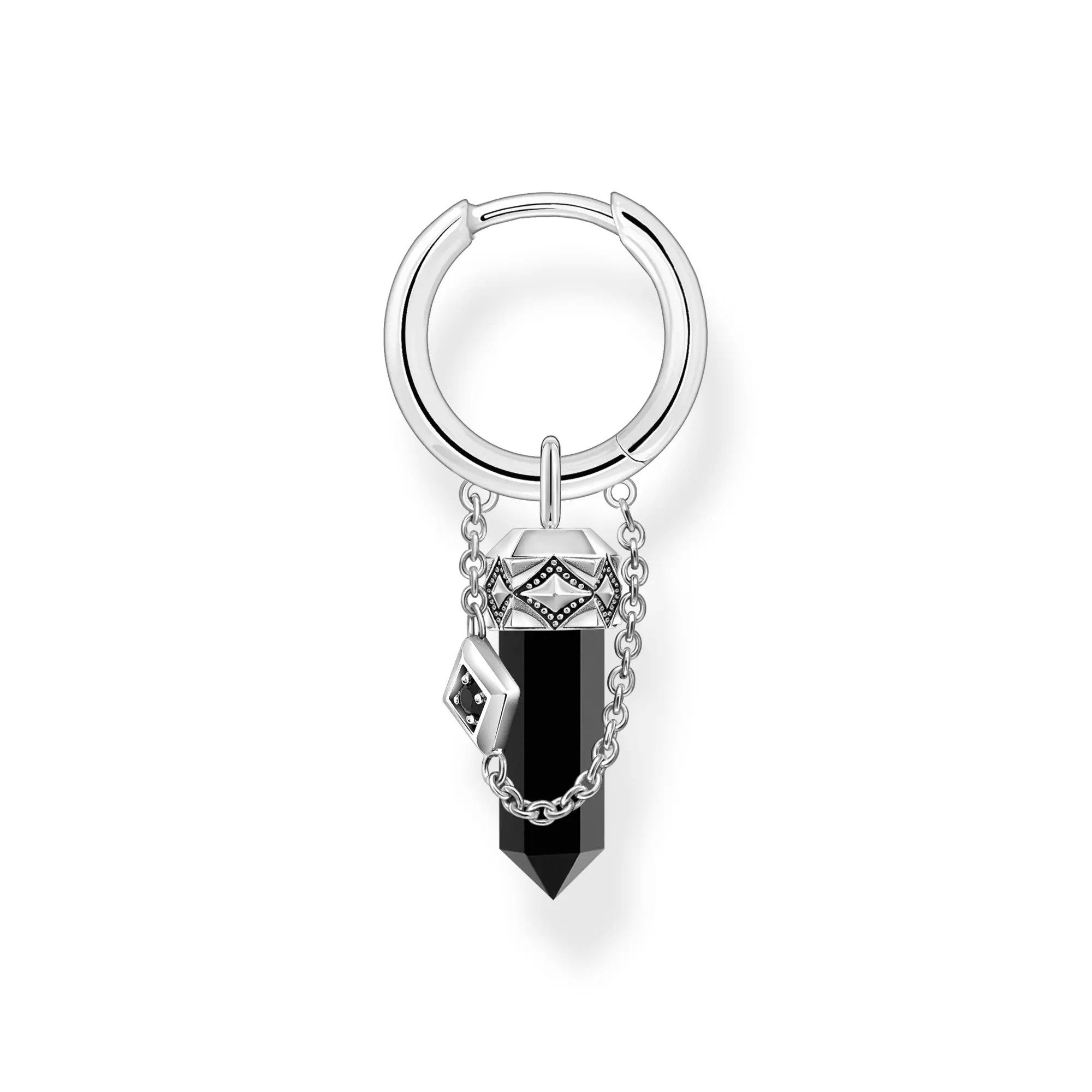 Thomas Sabo Einzel Creole - Kristall - Einzel-Creole mit Schwarzem Onyx - Silber gesch. & Zirkonia - Schwarz – Ansicht 2