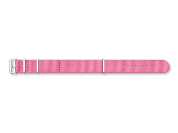 Nato-Textilarmband in Pink von Thomas Sabo, Modell ZWA0313-276-9-20 mm, mit silberner Schließe und feinem Muster, geeignet für moderne Armbanduhren.