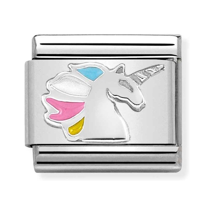 Nomination Composable Classic Charm Einhorn - Edelstahl, Silber 925, Emaille
