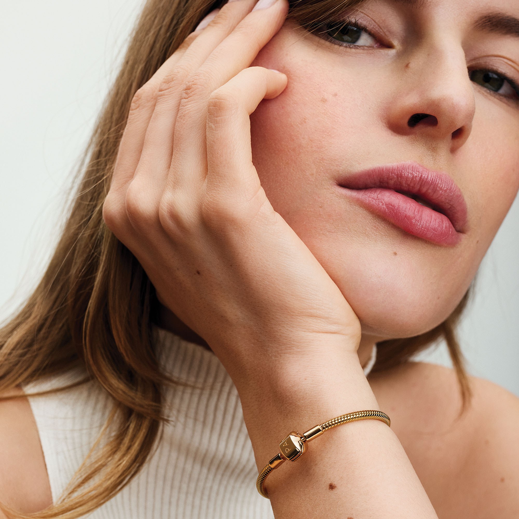 Pandora Schlangenarmband mit Pandora Verschluß - Gelbgold vergoldet – Ansicht 4