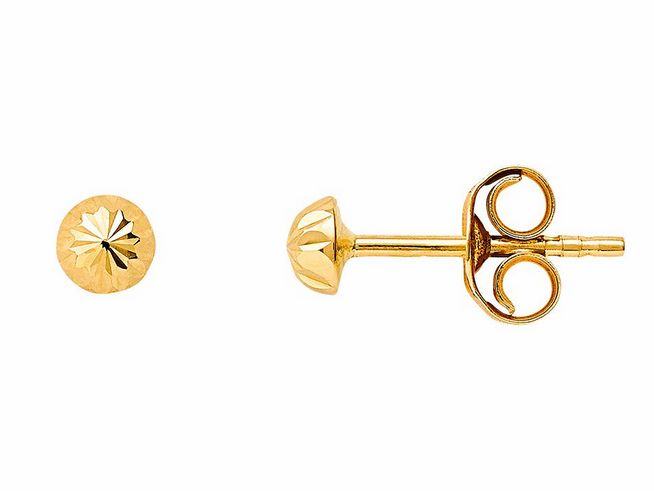 Gelbgold 585 Ohrstecker von Xenox, polierte Oberfläche mit funkelndem Design, eleganter und zeitloser Ohrschmuck in hochwertiger Verarbeitung. Ideal für jeden Anlass.
