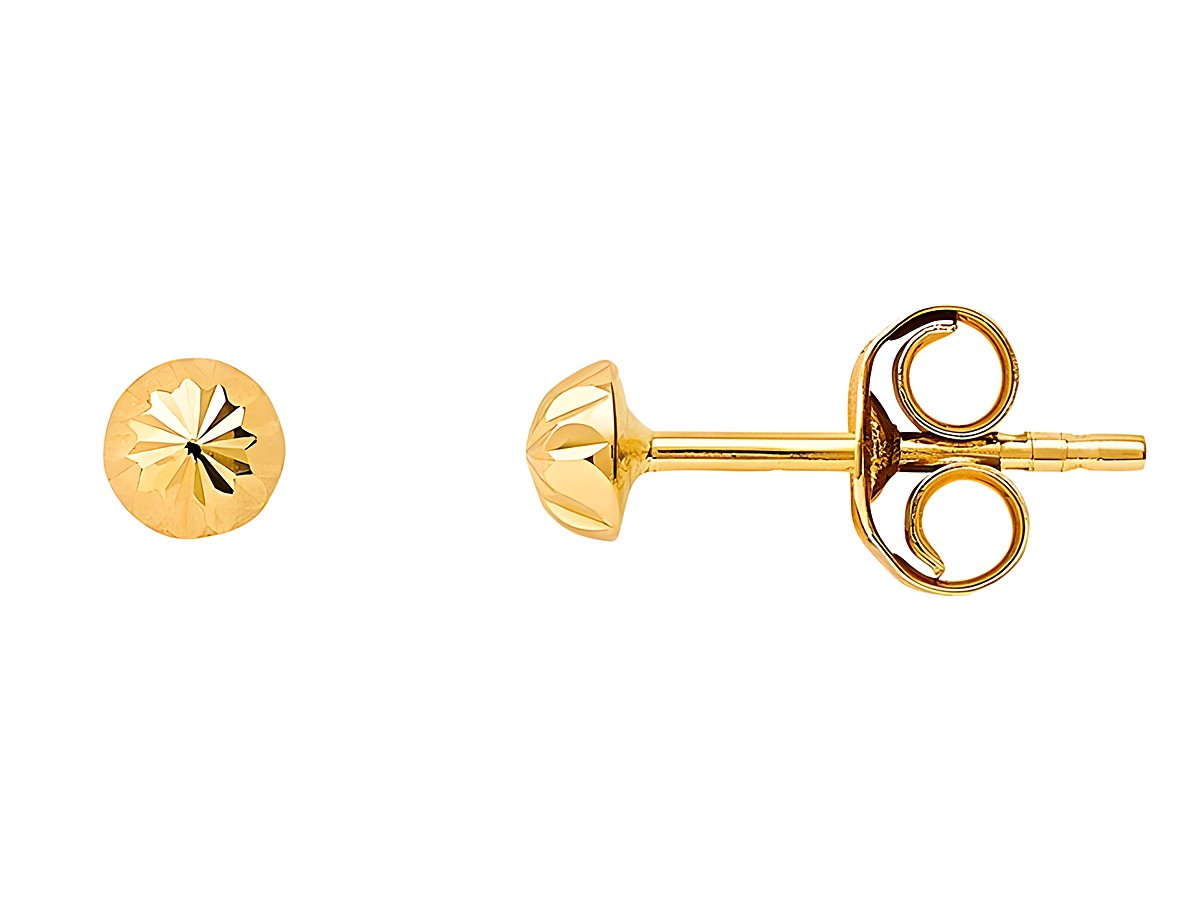 Gelbgold 585 Ohrstecker von Xenox, polierte Oberfläche mit funkelndem Design, eleganter und zeitloser Ohrschmuck in hochwertiger Verarbeitung. Ideal für jeden Anlass.